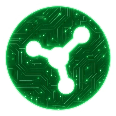 Transform the Razer Synapse logo into a cyberpunk, holographic style with glowing neon green edges and intricate circuit patterns throughout the entire icon. Maintain the recognizable green circle and black synapse shape, overlaying neon and circuit effects in a futuristic, clean cyberpunk style with consistent glow and detailed circuits. The background should be transparent to highlight the holographic neon effect. sticker