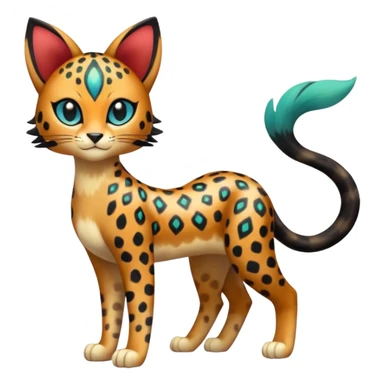 Colorful exotic esoteric patterned Gradients-colored realistic elegant lanky feminine cute pretty  Liepard-Litten-Meloetta-Sprigatito-Pokémon-fusion-creature (full body) sticker