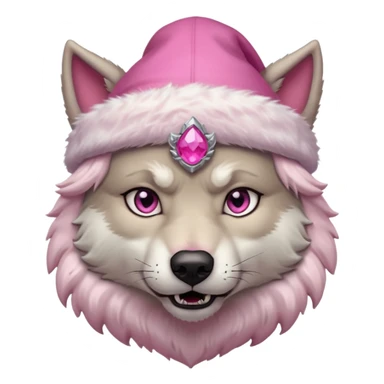 a dire wold with pink night cap sticker
