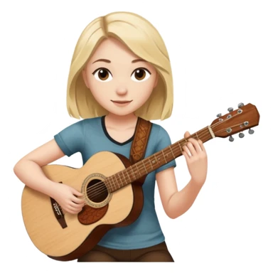 Emily Kinney playing acoustic guitar sticker