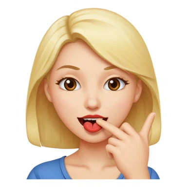 Finger biting flirty face sticker