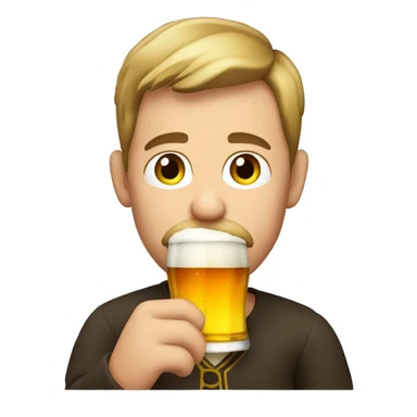 German guy drinking beer sticker