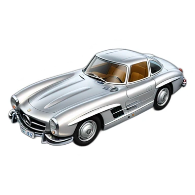 Silver Mercedes 300 sl gull-wing sticker