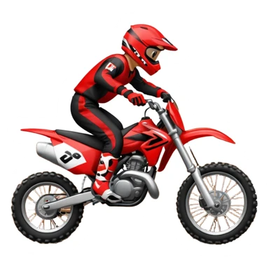 Motocross чёрный с красным sticker