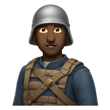 A man going to war with hardened face sticker