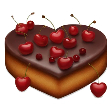 Vintage heart shaped cake with cherries sticker