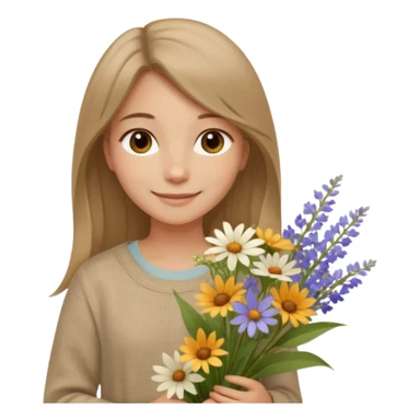 คาแรกเตอร์: สุภาพ อบอุ่น สบาย ๆ
ลุคอิโมจิ:

ดวงตาน้ำตาลเบจ นุ่มละมุน

ผมตรงธรรมชาติ

เสื้อผ้าลินิน / โทนเอิร์ธ

ท่าถือดอกไม้ / ยิ้มอ่อน
ฟีล: natural beauty, clean girl sticker