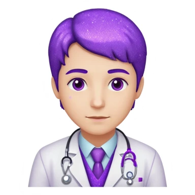 glitter purple doctor sticker