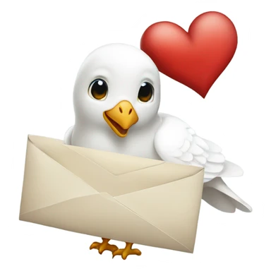 White dove holding love letter  sticker