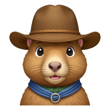 Capybara with a cowboy hat sticker