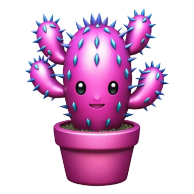 Glitter Pink Cactus sticker