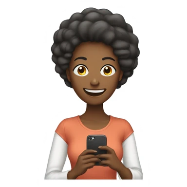 woman smiling and shwoing her phone sticker