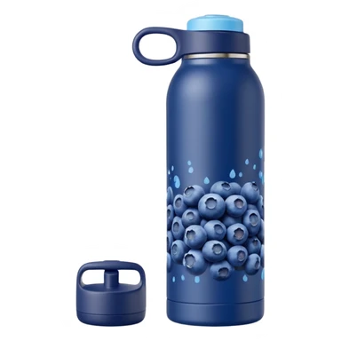 Blueberry patterned thermal water bottle with handle  sticker