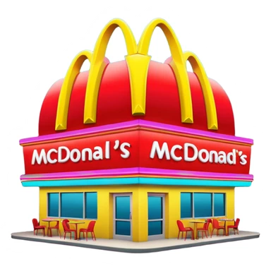 Neon McDonald’s restaurant  sticker