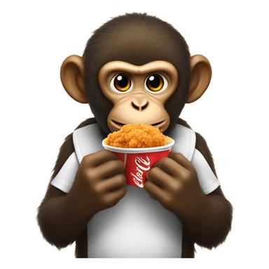 Monkey eating kfc fried chicken  sticker