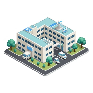 hospital isometric view sticker