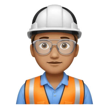 Civil engineer wearing white cap sticker
