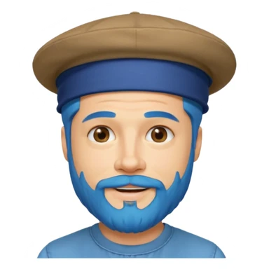 brad pitt, blue hair, hat, beard sticker