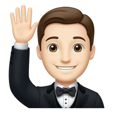 Butler, Front Pose, no body only face, waving sticker