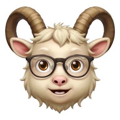 child with goat horn and eyeglasses sticker