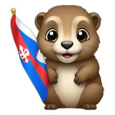 cute marmot with serbian flag sticker