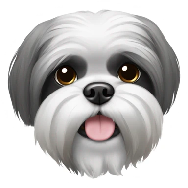 Shih tzu bushy grey and black face sticker