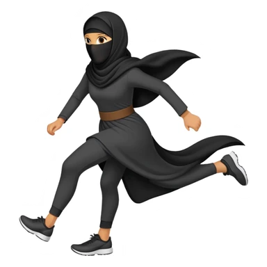 person wearing a niqab, running sticker