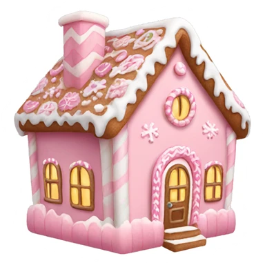pastel pink gingerbread house sticker