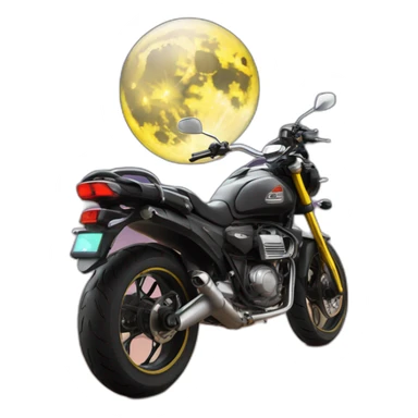 Motorrad auf dem mond sticker