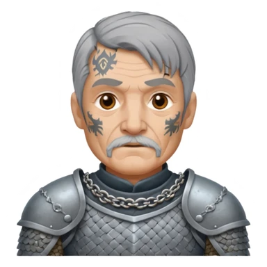 elderly tattooed knight sticker