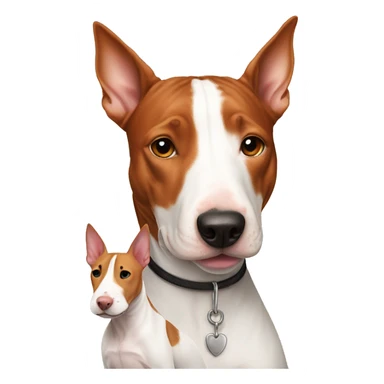 red headed girl with dog english bull terrier  sticker