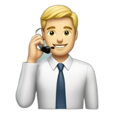 business man on the phone sticker