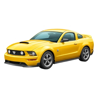 Create a mustang 309emoji in yellow colour  sticker