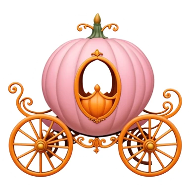Conderella pumpkin carriage pastel pink orange sticker