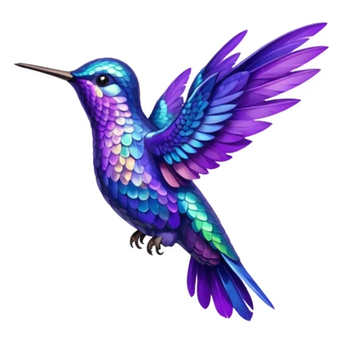 hummingbird with blue and purple  sticker