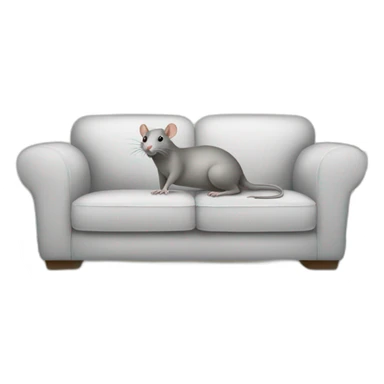 white living room with a couch gray-rat sticker