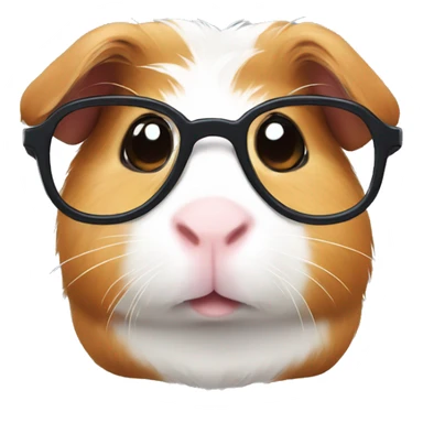 Guinea pig wearing glasses sticker