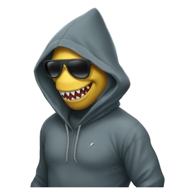 Shark man with hoodie and sunglasses sticker