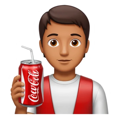 man with coke tin sticker