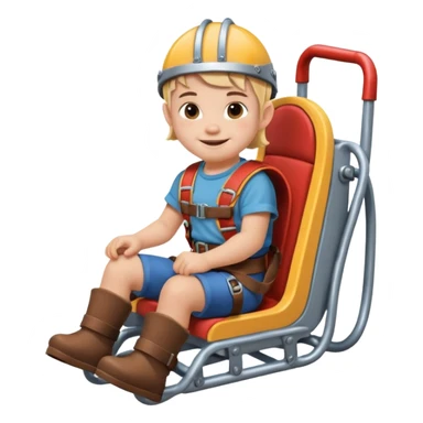 Icone un viking enfant qui sourie et qui est dans un roller coaster  sticker