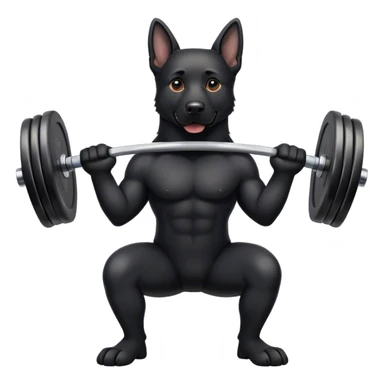 all black german shepherd lifting weights sticker