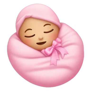 new born with pink bow sleeping sticker