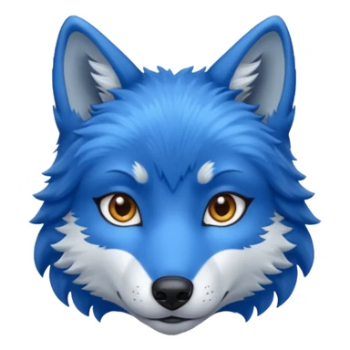 A female feminine blue wolf  sticker
