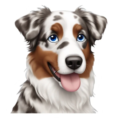 Red Merle Australian shepherd with blue eyes  sticker