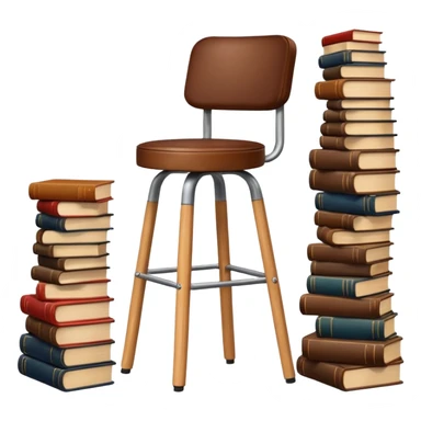 Bar stool with books sticker