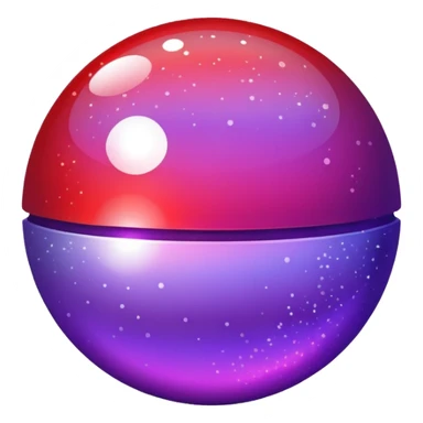 color gradient between red and purple glitter ball sticker