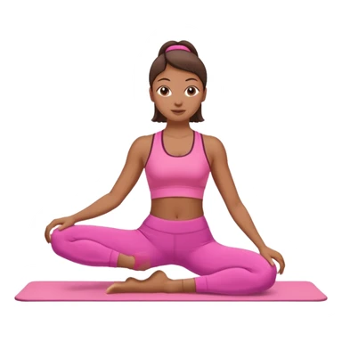 medium-skinned woman doing Pilates in pink sportswear sticker