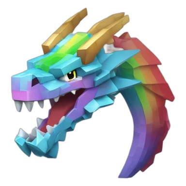 Minecraft Rainbow Dragon Head Diamond Horn sticker