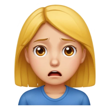 Girl showing frustrated face sticker