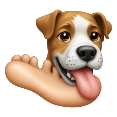 Foot with a dog licking it sticker